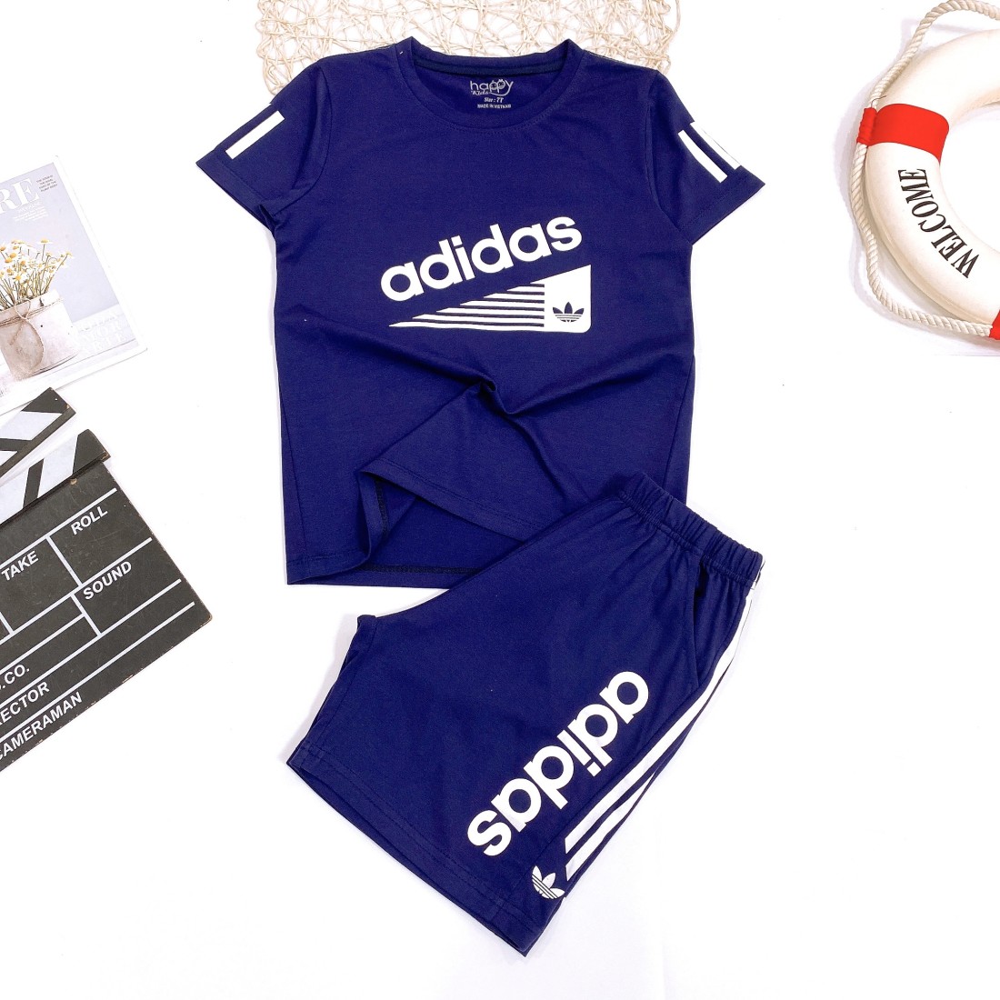 Bộ bé trai cotton in hình adidas-ĐỒ BỘ XUÂN HÈ BÉ TRAI